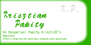 krisztian papity business card